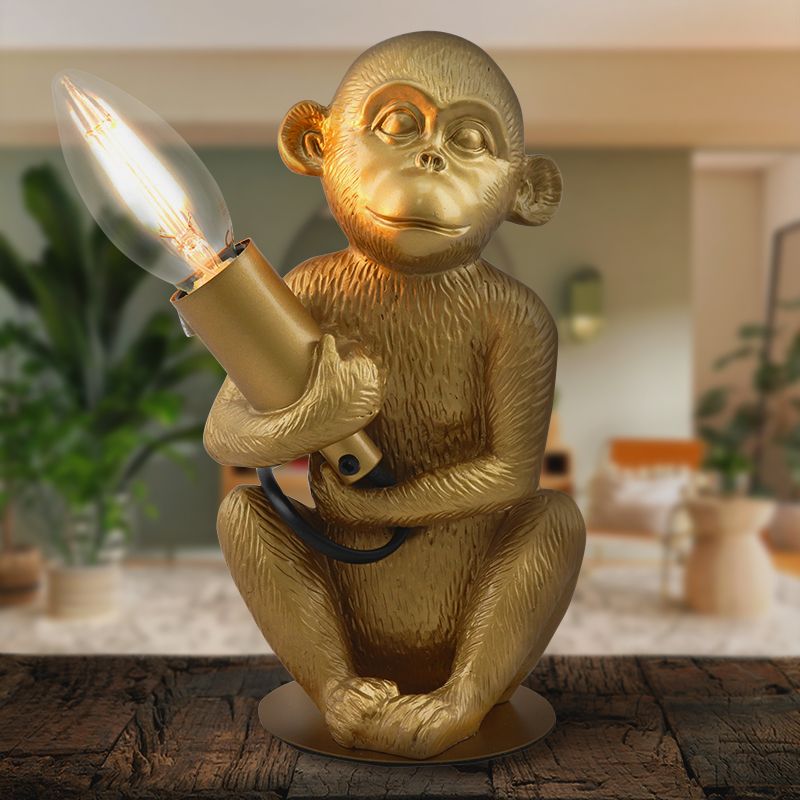 Moderne Affenlampe Gold, Monkey, mit Schalter