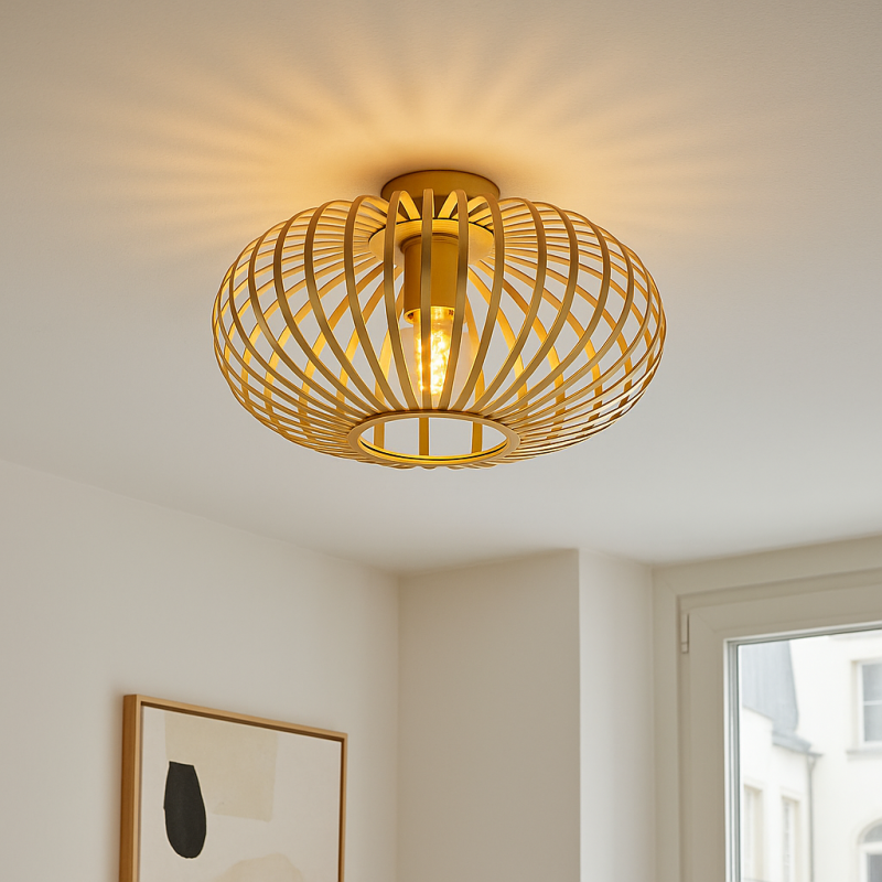 Industrielle Deckenlampe Gold, Lieve