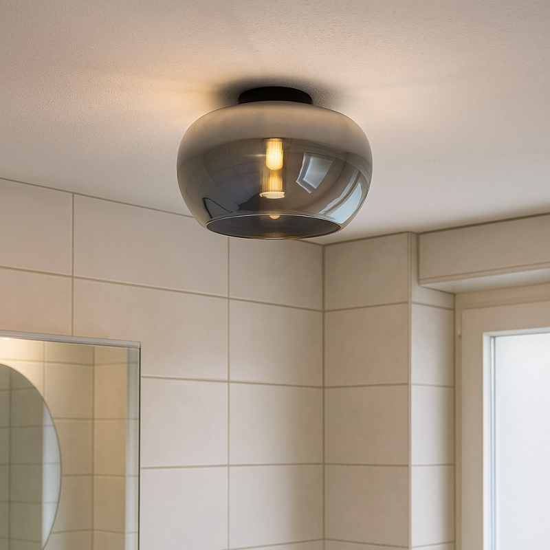 Design Badezimmer Deckenleuchte Grau, Vidro, IP44 Design Badezimmer Deckenleuchte Grau, Vidro, IP44