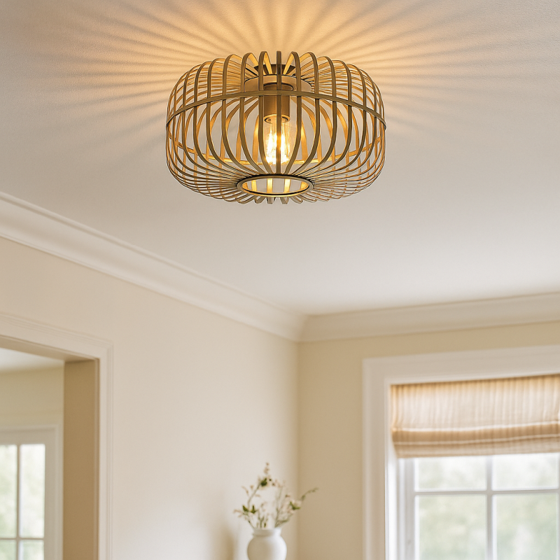 Industrielle Deckenleuchte Gold, Tobi Industrielle Deckenleuchte Gold, Tobi