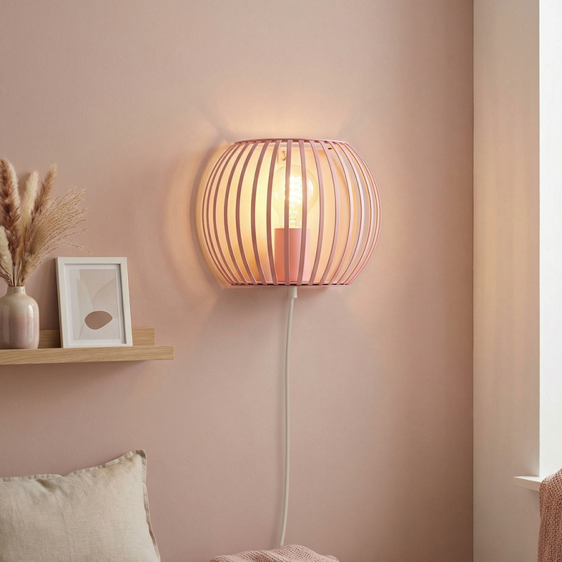 Industrielle Wandleuchte Rosa, Lieve, mit Schalter Industrielle Wandleuchte Rosa, Lieve, mit Schalter
