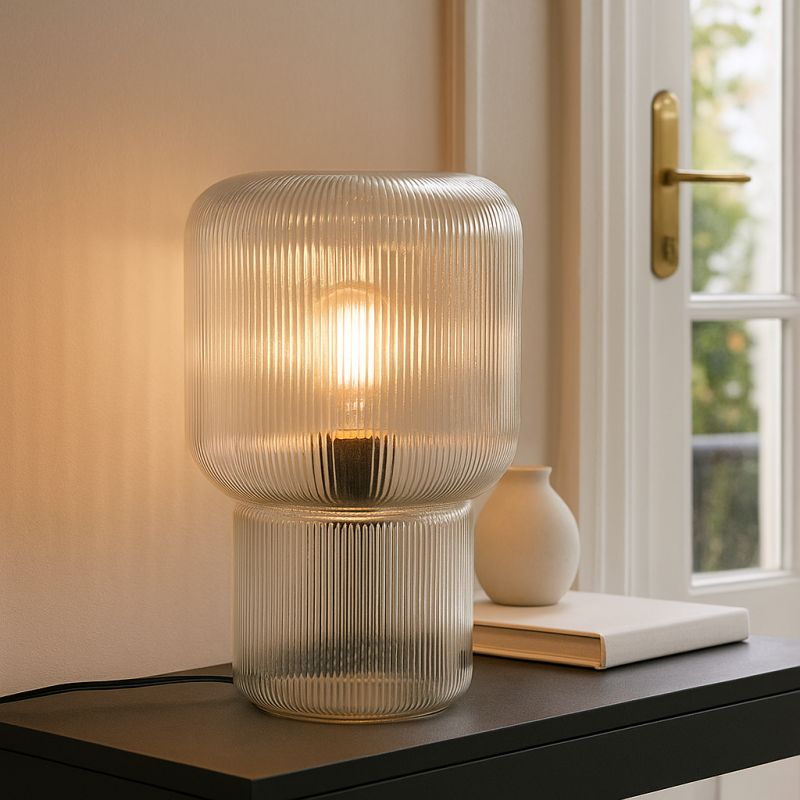 Design Tischleuchte Transparent, Chelsea, mit Schalter