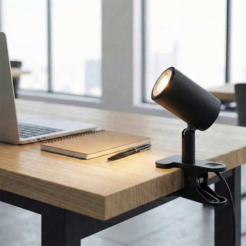 Moderne Klemmspot Schwarz, Elena, mit Schalter