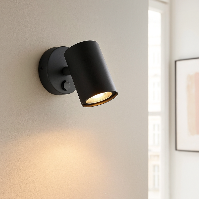 Moderne Wandstrahler Schwarz, Elena, mit Schalter