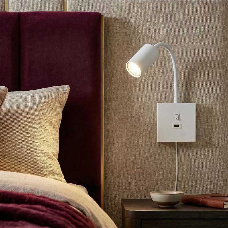 Moderne Wandstrahler Weiß, Tibor, mit Schalter