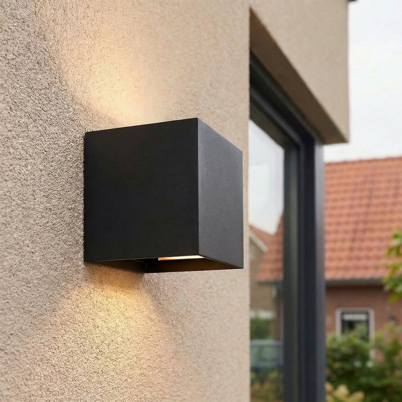 Moderne Up down Wandleuchte Schwarz, Dion, 6W, dim to warm LED, IP65 Moderne Up down Wandleuchte Schwarz, Dion, 6W, dim to warm LED, IP65