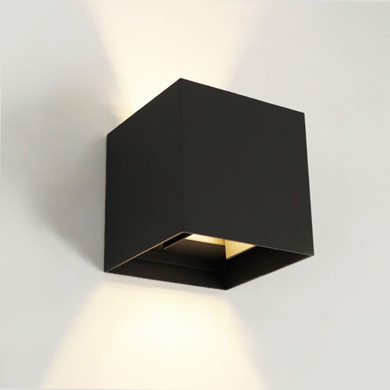 Moderne Up down Wandleuchte Schwarz, Dion, 6W, dim to warm LED, IP65