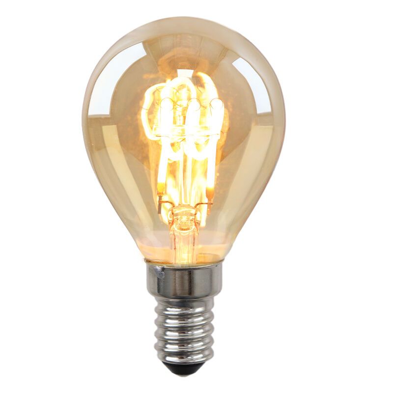 Dimmbare Olucia E14 LED-Filament Lampe Tuelo, Bernstein, 4W, 2200K