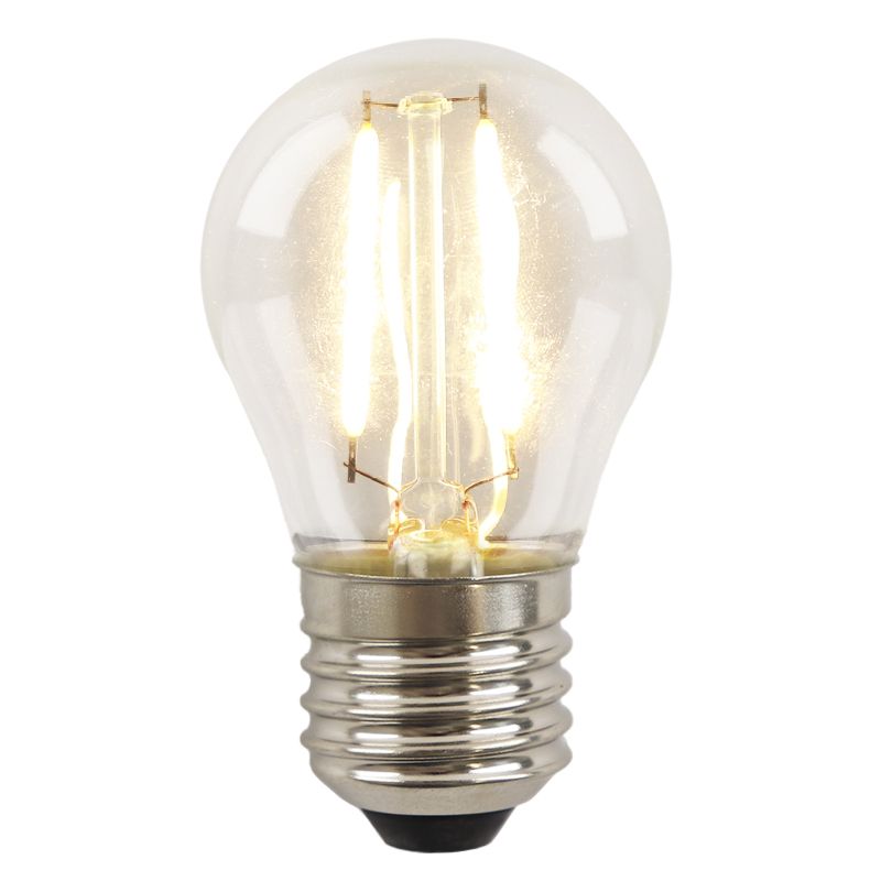 Dimmbare Olucia E27 LED-Filament Lampe Melchis, P45, 2W, 2700K