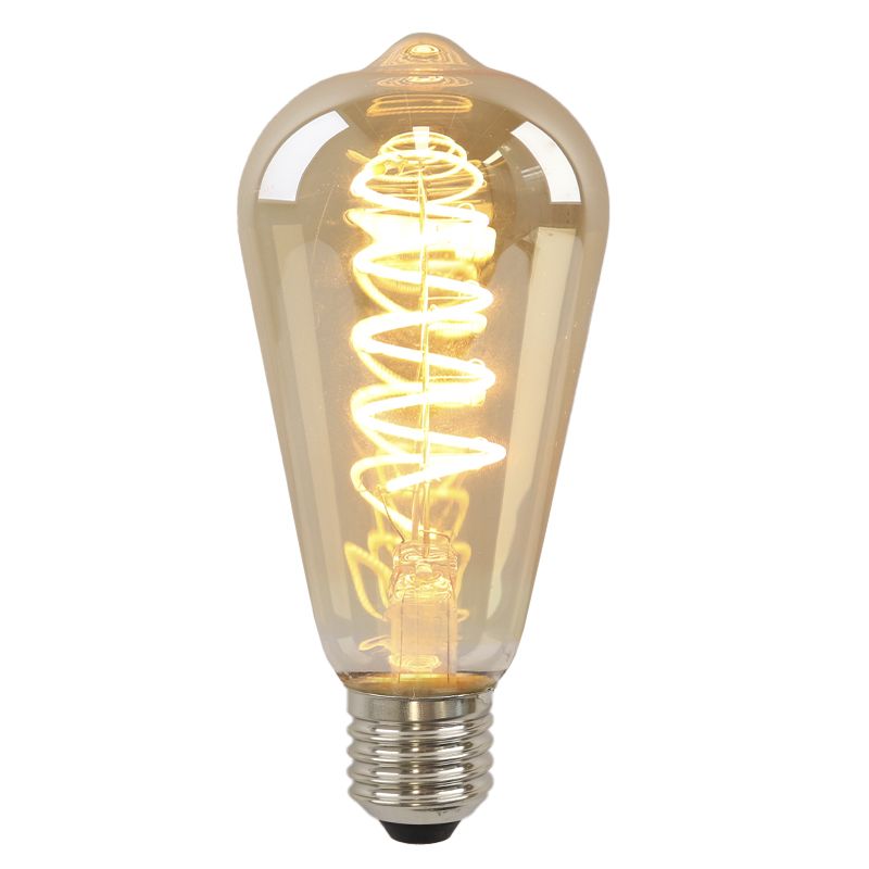 Dimmbare Olucia E27 LED-Edisonlampe Tuelo, Bernstein, 4W, 2200K Dimmbare Olucia E27 LED-Edisonlampe Tuelo, Bernstein, 4W, 2200K