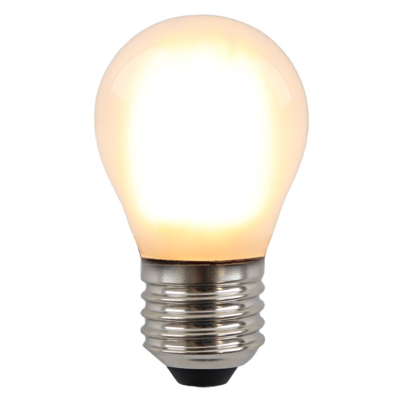 Dimmbare Olucia E27 LED-Filament Lampe Carel, P45, 5W, 2700K