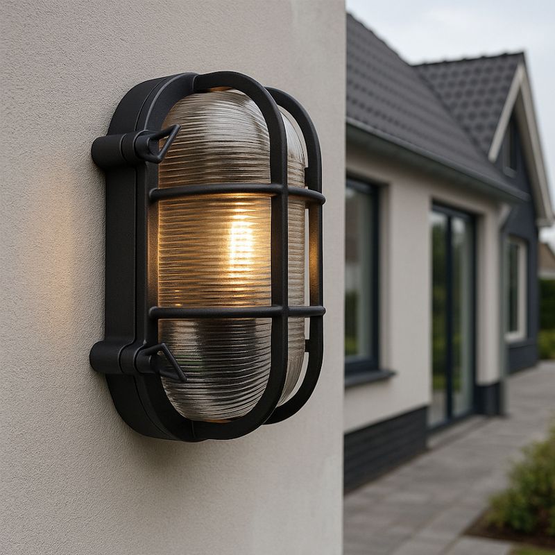 Industrielle Außenleuchte Schwarz, Luce, IP44 Industrielle Außenleuchte Schwarz, Luce, IP44