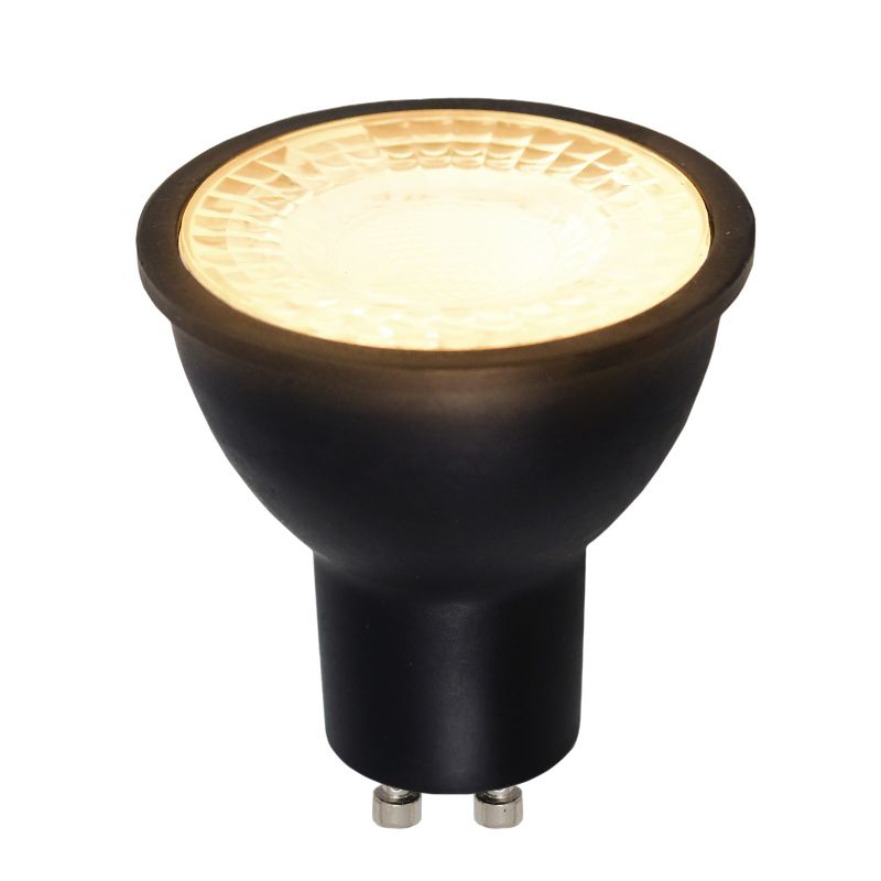 Dimmbare Olucia GU10 LED-Lampe Antonie, Schwarz, 5W, 2700K Dimmbare Olucia GU10 LED-Lampe Antonie, Schwarz, 5W, 2700K