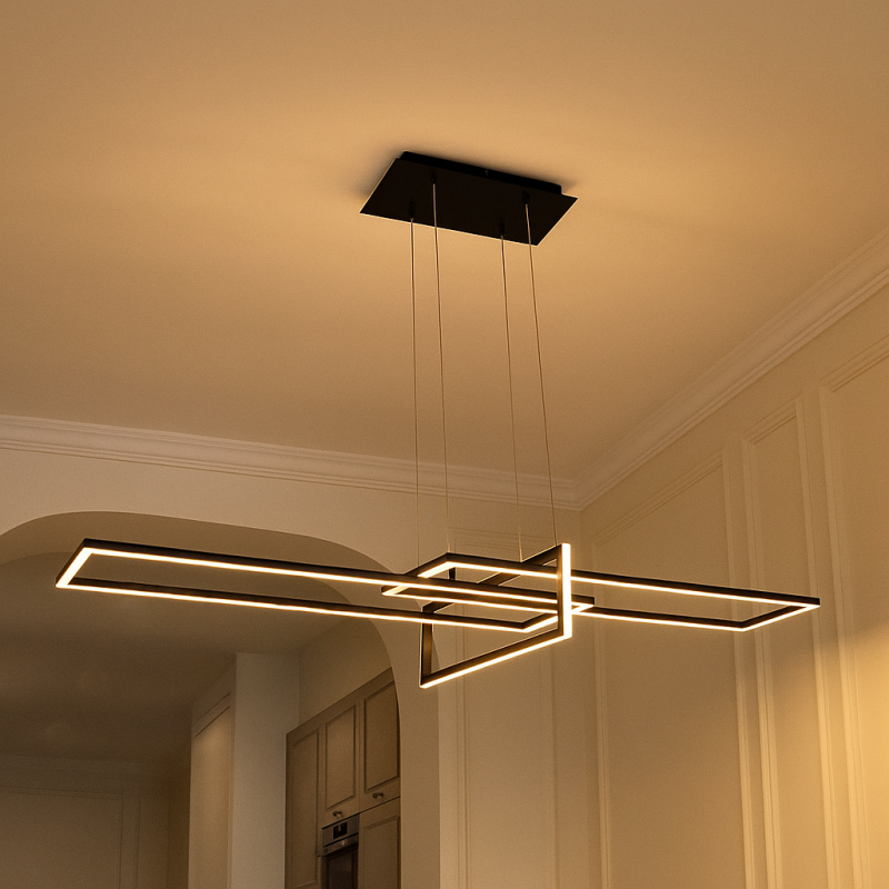Moderne Pendelleuchte Schwarz, Alessandro, 34W, 3000K LED, 3-stufig dimmbar Moderne Pendelleuchte Schwarz, Alessandro, 34W, 3000K LED, 3-stufig dimmbar