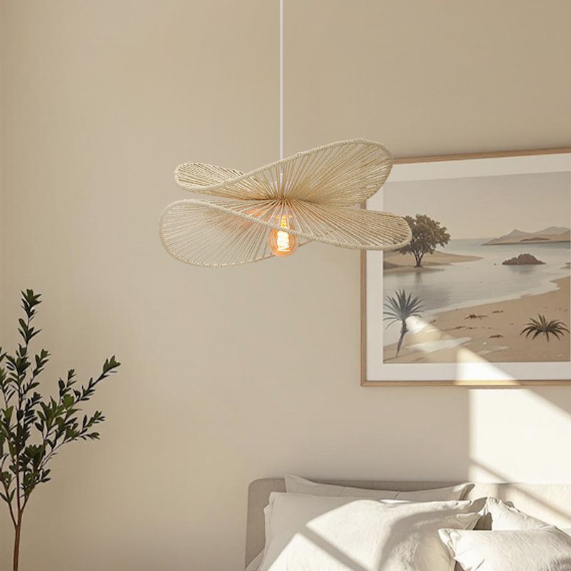 Papier Pendelleuchte Beige, Rosalie