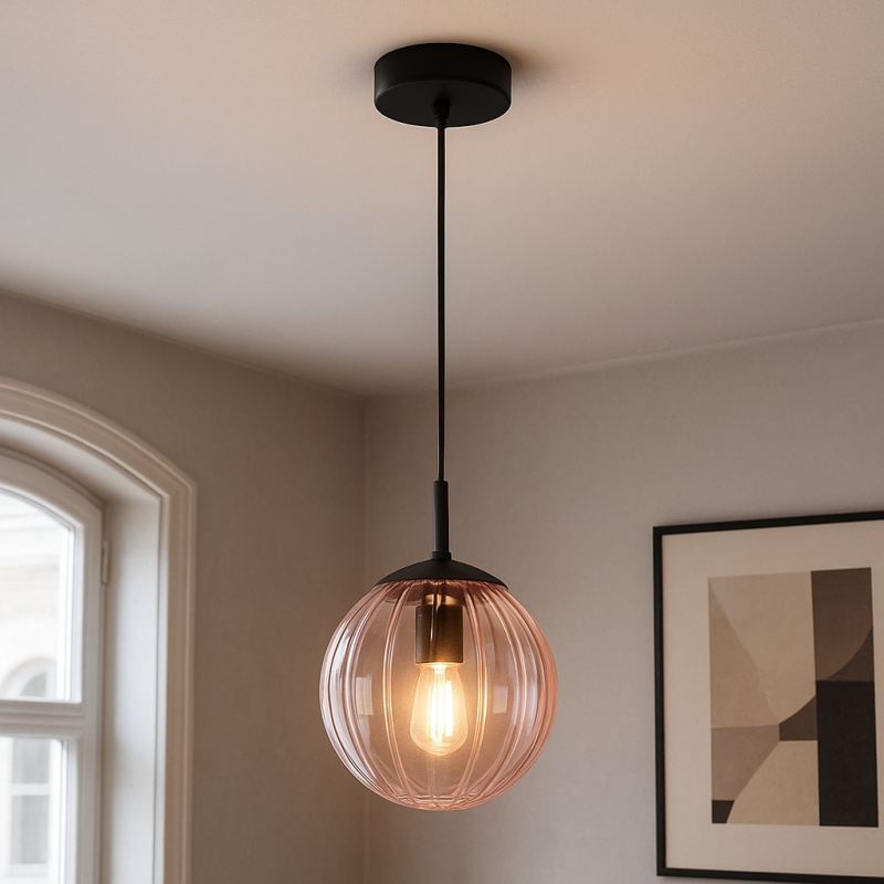 Retro Pendelleuchte Rosa, Rifka