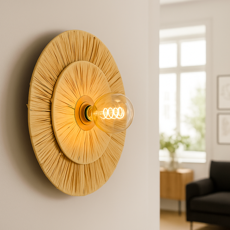 Papier Wandleuchte Braun, Daisy, mit Schalter Papier Wandleuchte Braun, Daisy, mit Schalter