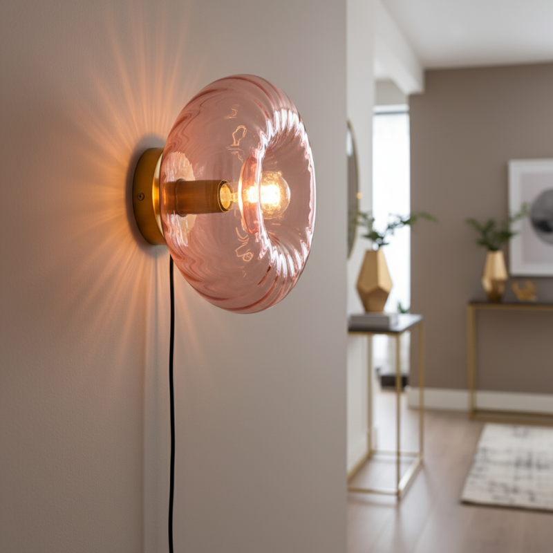 Retro Wandleuchte Rosa, Diane, mit Schalter Retro Wandleuchte Rosa, Diane, mit Schalter