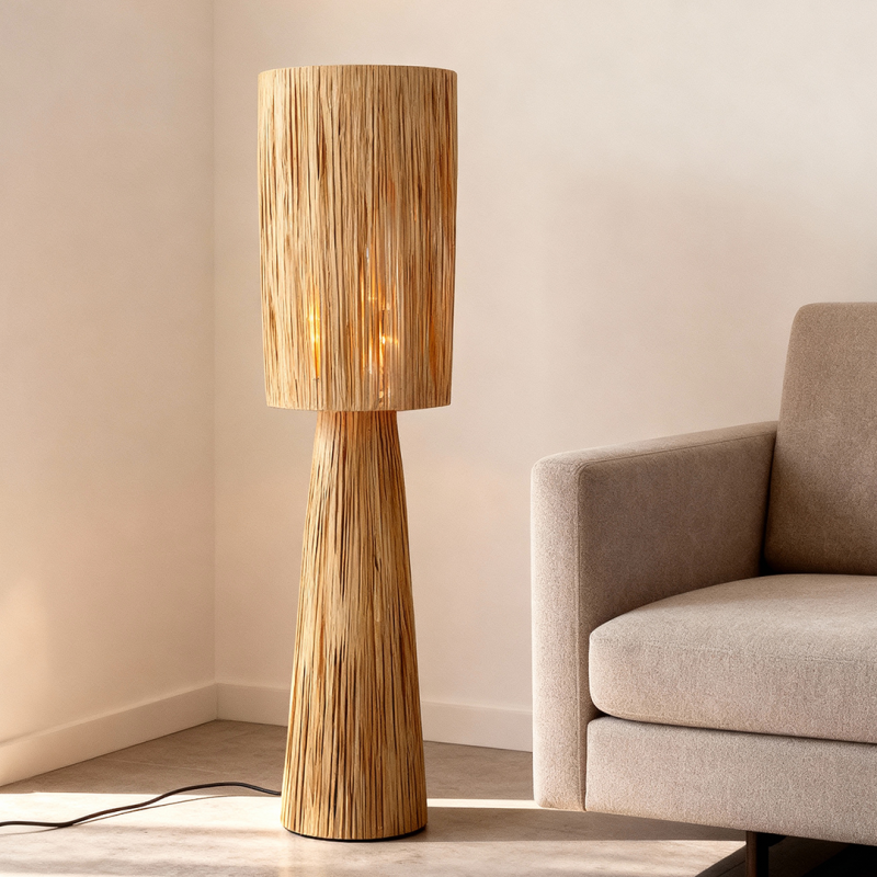 Papier Stehlampe Braun, Daisy, mit Schalter