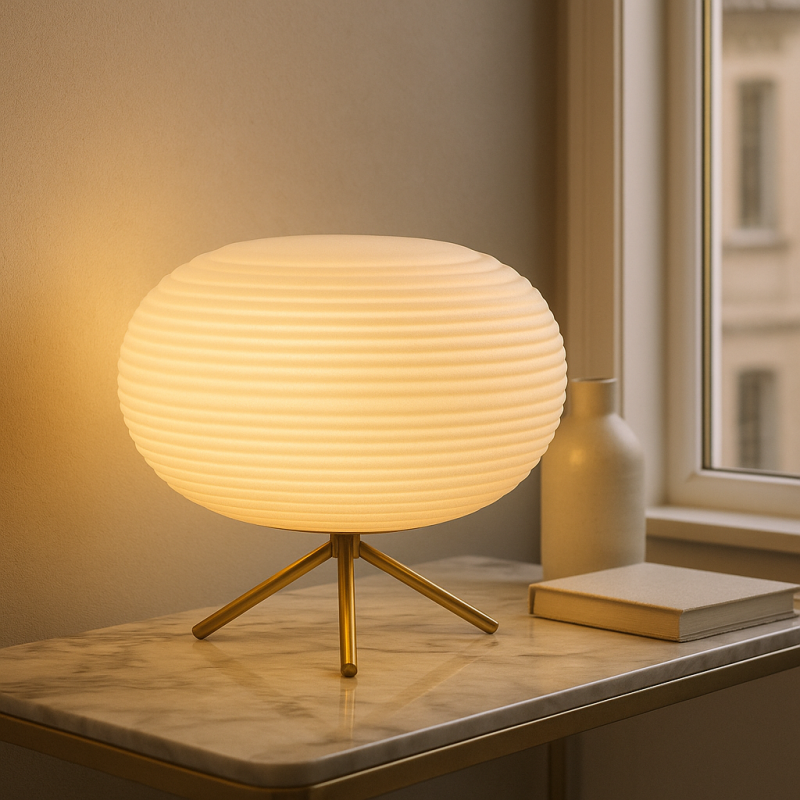 Moderne Tischleuchte Weiß, Davide, mit Schalter