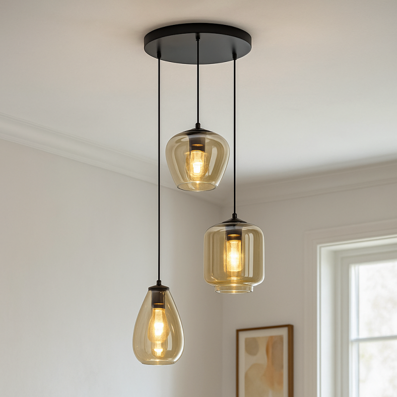 Moderne Pendelleuchte Bernstein, Caia Moderne Pendelleuchte Bernstein, Caia