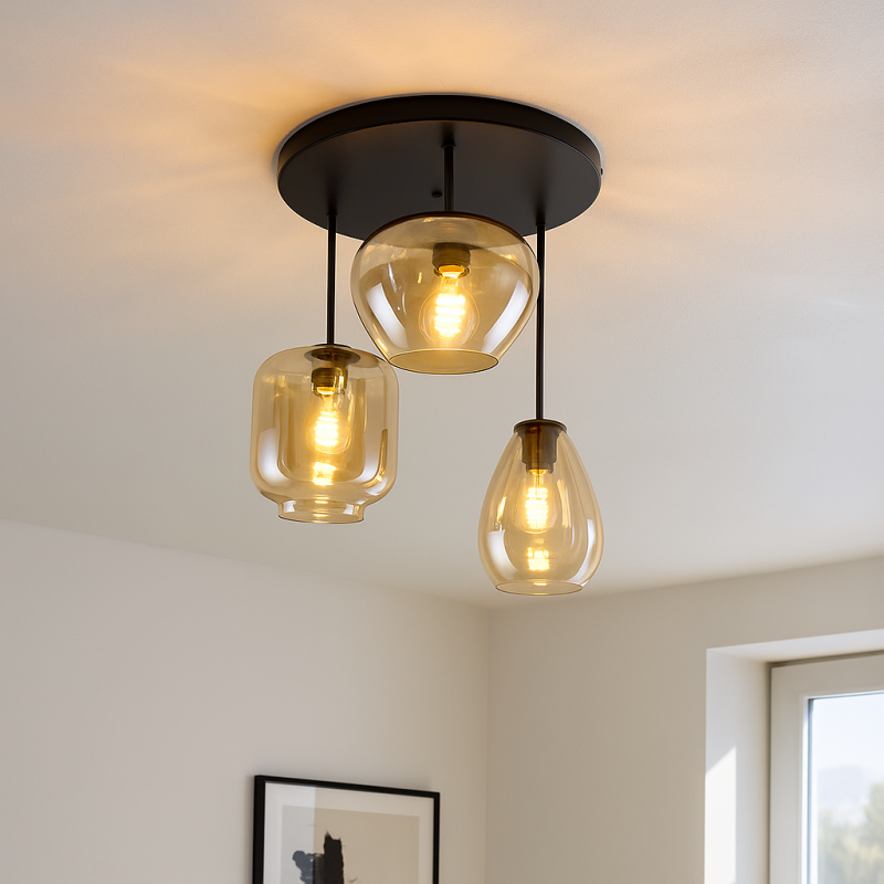 Moderne Deckenleuchte Bernstein, Caia Moderne Deckenleuchte Bernstein, Caia