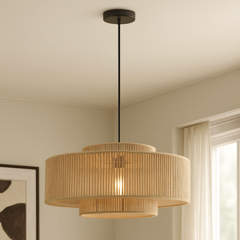 Landhaus Pendelleuchte Braun, Selena