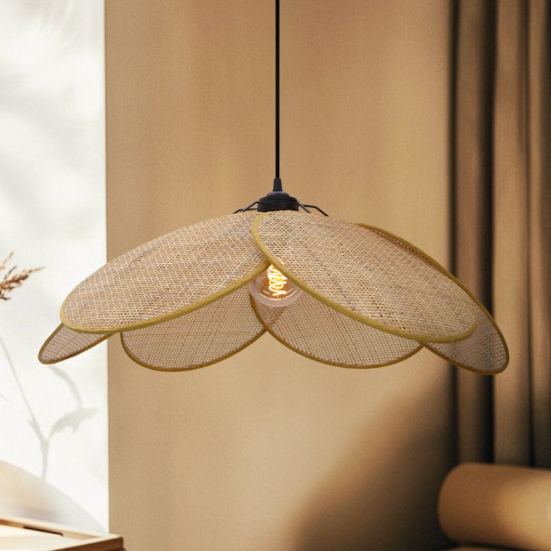 Rattan Pendelleuchte Braun, Rowen