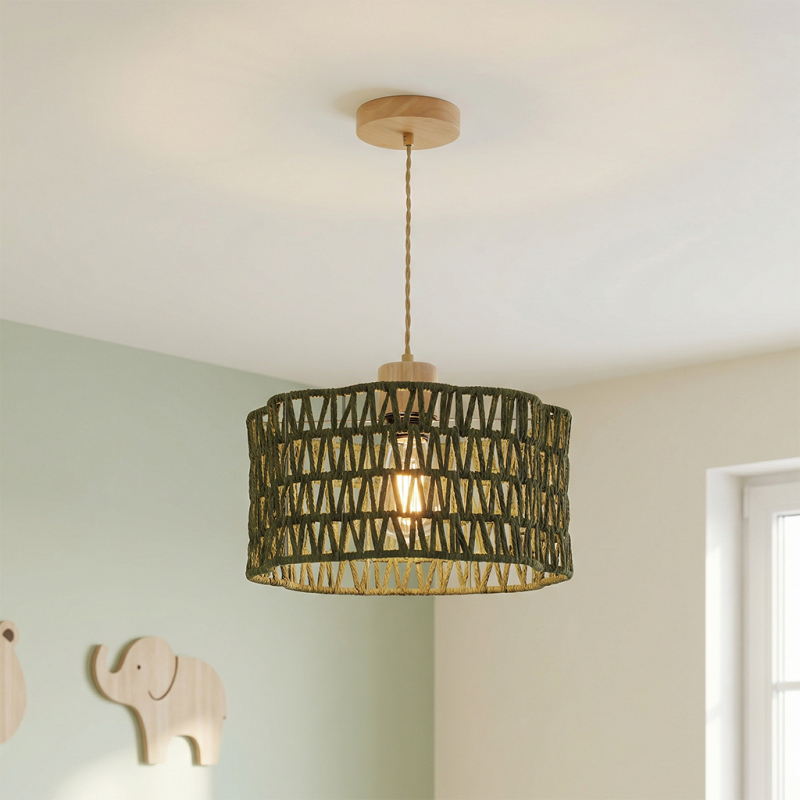 Landhaus Pendelleuchte Grün, Mickey