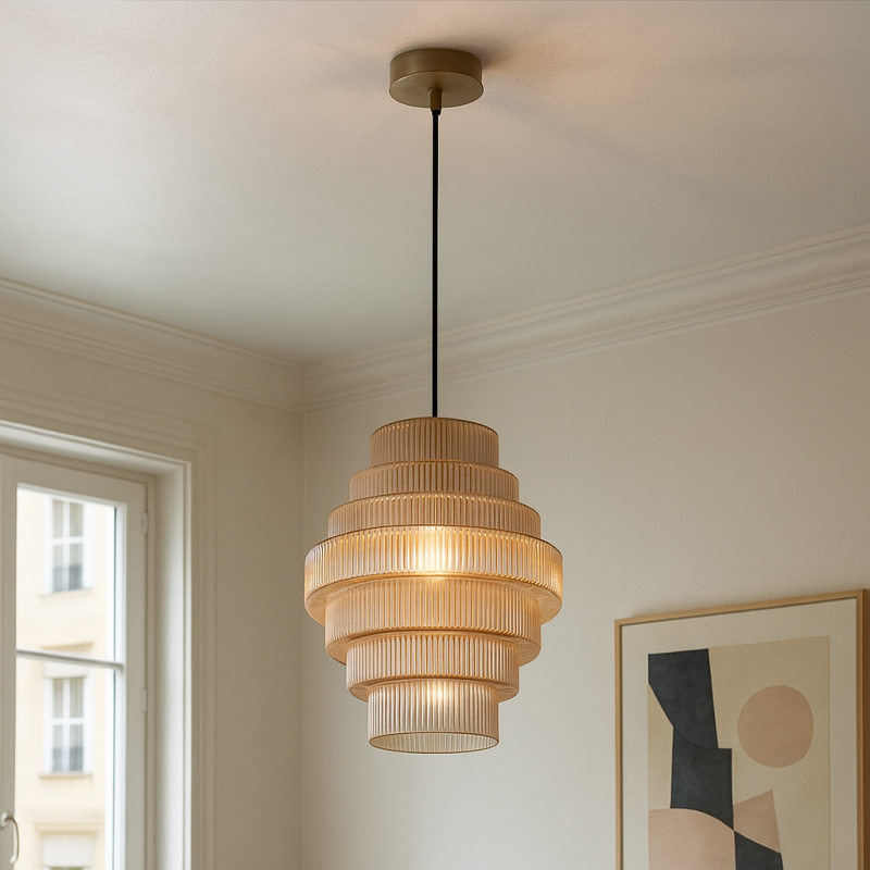 Retro Pendelleuchte Bernstein, Paris