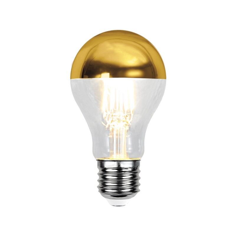 Dimmbare E27 LED-Kopfspiegellampe Malik, Gold, A60, 4,8W, 2700K, IP44