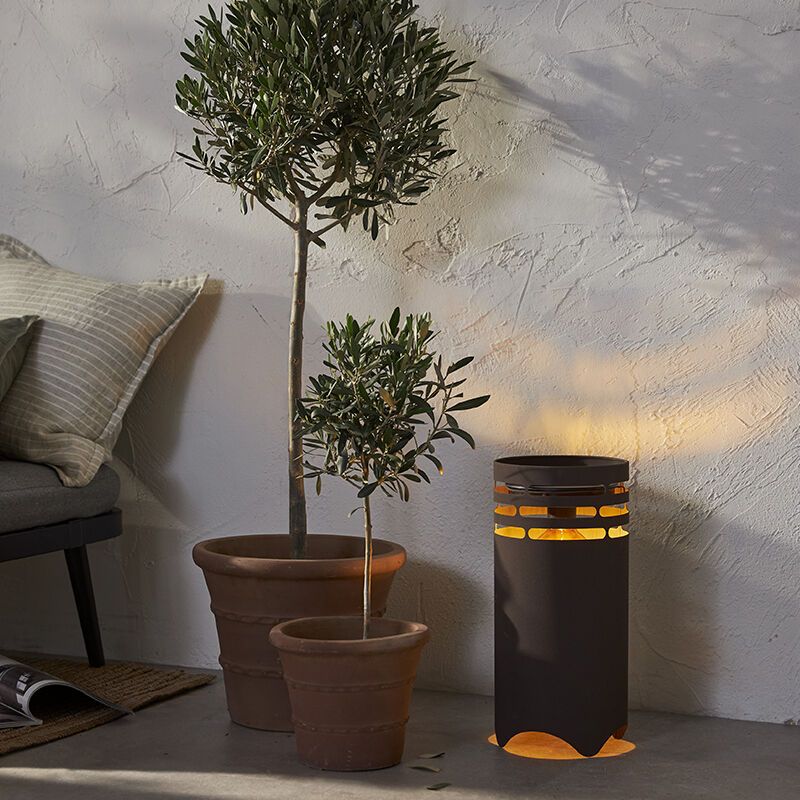 Kunststoff Außen Tischleuchte Braun, Aidan, 0,3W, 3000K LED, IP44