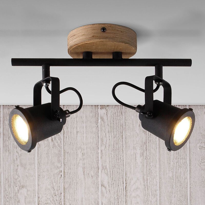 Holz Deckenstrahler Braun, Jantina