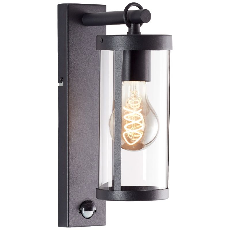 Moderne Außen Wandleuchte mit Bewegungsmelder Schwarz, Sjoukje, IP44 Moderne Außen Wandleuchte mit Bewegungsmelder Schwarz, Sjoukje, IP44