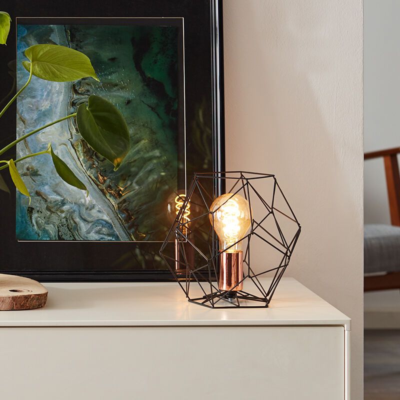 Industrielle Tischleuchte Kupfer, Noelle, mit Schalter Industrielle Tischleuchte Kupfer, Noelle, mit Schalter