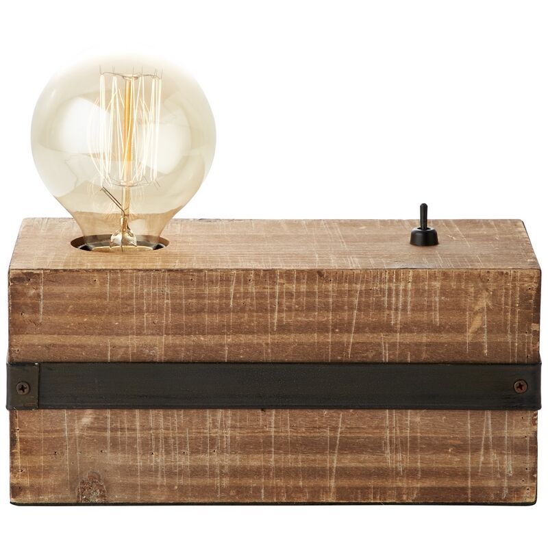 Holz Tischleuchte Schwarz, Asli, mit Schalter Holz Tischleuchte Schwarz, Asli, mit Schalter