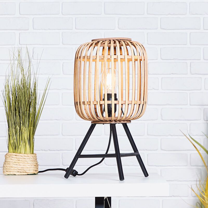 Industrielle Tischleuchte Braun, Brain, mit Schalter