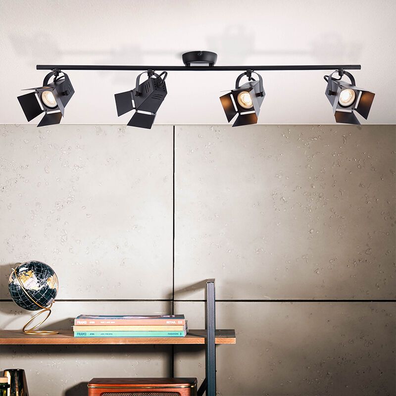 Industrielle Deckenstrahler Schwarz, Jowenna, 5W, 3000K LED