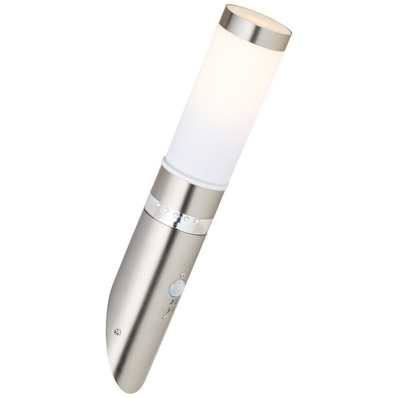 Kunststoff Außen Wandleuchte mit Bewegungsmelder Chrom, Sage, 4W, 3000K LED, IP44