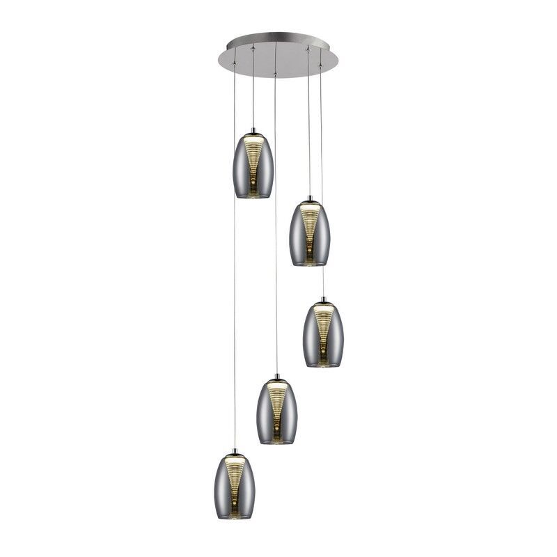 Moderne Pendelleuchte Esszimmer Chrom, Aliyah, 5W, 3000K LED Moderne Pendelleuchte Esszimmer Chrom, Aliyah, 5W, 3000K LED