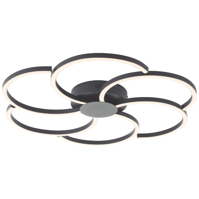 Design Deckenleuchte Schwarz, Somia, 32W, warm- bis kaltweiß einstellbare LED, mit Fernbedienung Design Deckenleuchte Schwarz, Somia, 32W, warm- bis kaltweiß einstellbare LED, mit Fernbedienung