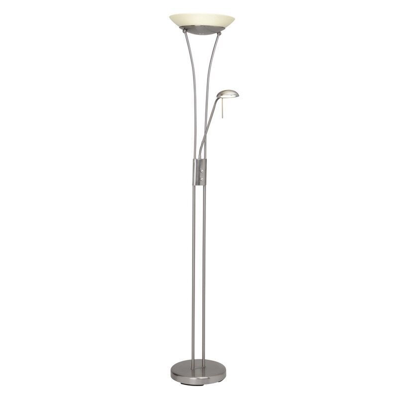Glas Leselampe Stehlampe Chrom, Ivan, 18W, 3000K LED, mit Schalter Glas Leselampe Stehlampe Chrom, Ivan, 18W, 3000K LED, mit Schalter