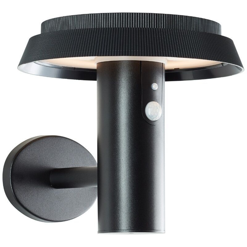 Metall Solar Außen Wandleuchte Schwarz, Ridvan, 4W, 3000K LED, IP44 Metall Solar Außen Wandleuchte Schwarz, Ridvan, 4W, 3000K LED, IP44