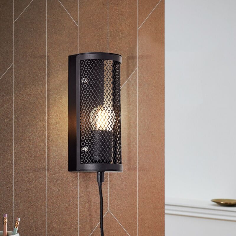 Industrielle Wandleuchte Schwarz, Esperanza