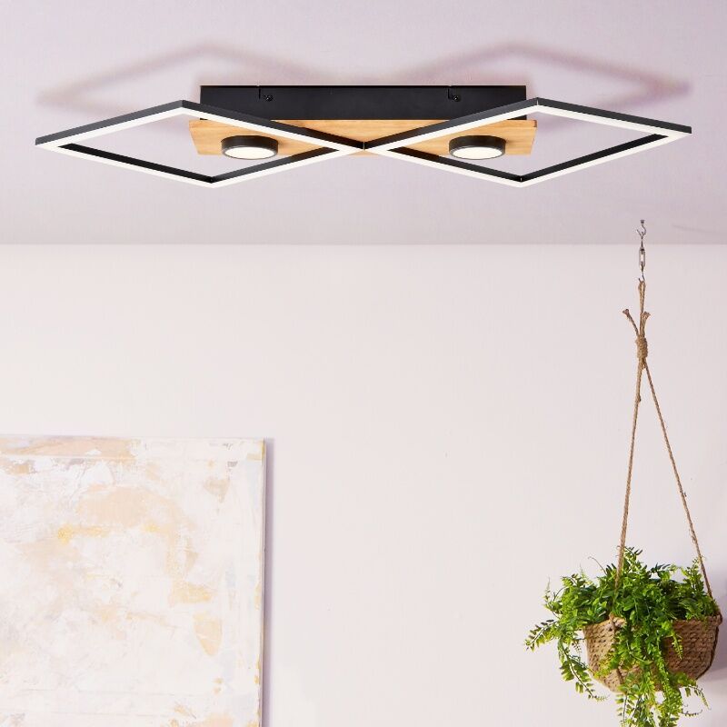 Holz Deckenlampe Schwarz, Virginia, 32W, 3000K LED Holz Deckenlampe Schwarz, Virginia, 32W, 3000K LED