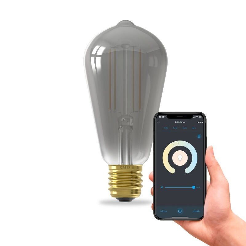 Calex Smart LED-Lampe E27 Grau, 7W, 1800K