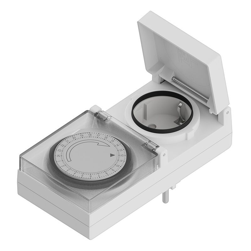 Wasserdichte Schaltuhr Steckdose mit 24-Stunden-Timer, IP44 Wasserdichte Schaltuhr Steckdose mit 24-Stunden-Timer, IP44