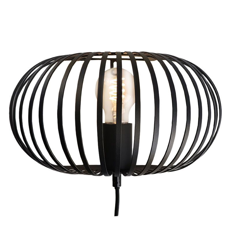 Industrielle Wandleuchte Schwarz, Lieve