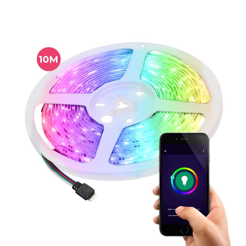10 Meter Smart WLAN-LED-Streifen, 30 W, RGB (alle Farben) 10 Meter Smart WLAN-LED-Streifen, 30 W, RGB (alle Farben)