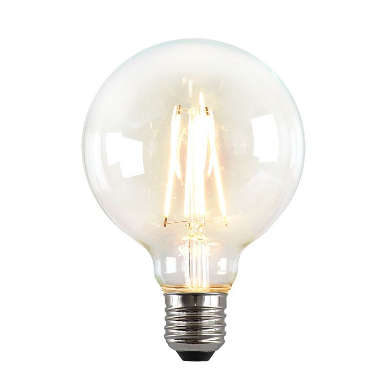 Dimmbare E27 LED Lampe, G95, 5W, transparent Glas, 2700k
